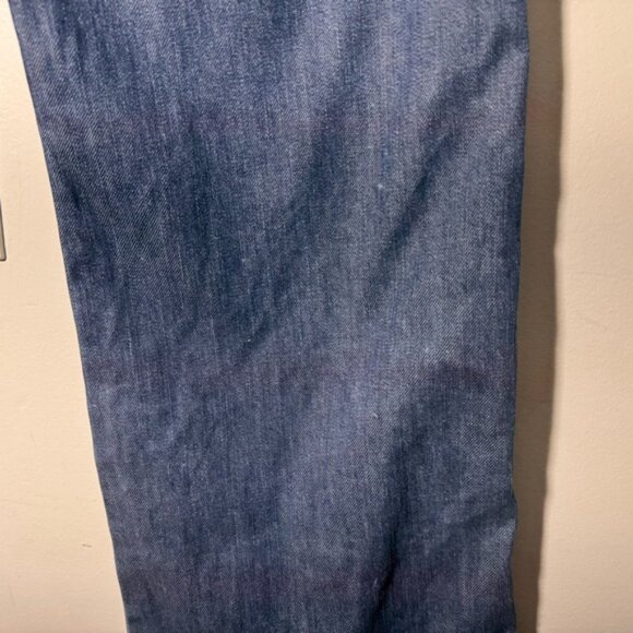Love Moschino Blue Wide Leg Jeans Size 28 Hemmed Heart Pockets - Picture 8 of 12